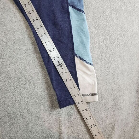 Reebok Legging Women 1X Blue Fleece Cotton Activewear High Waist Skinny Leg Logo - Picture 5 of 9